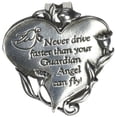 thumbnail image 1 of Cathedral Art Heart Visor Clip – “Never Drive Faster” Guardian Angel, 2-3/4-Inch Car Accessory, 1 of 3