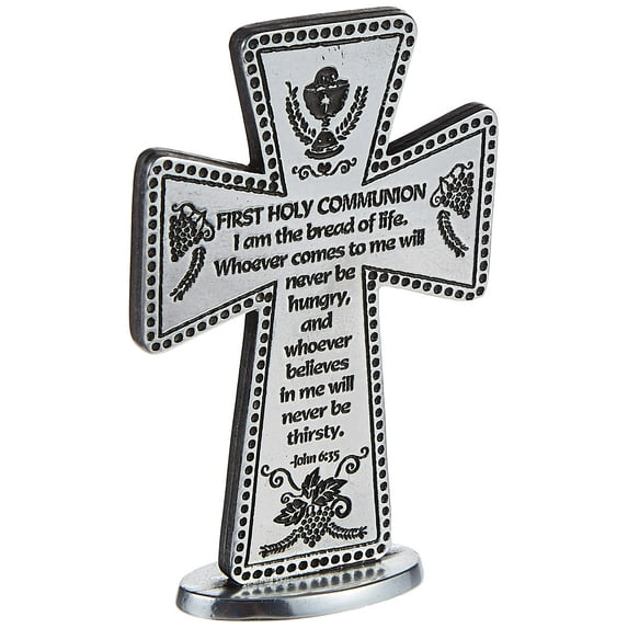 Cathedral Art SQP101 First Holy Communion Standing Message Cross, 3-Inch