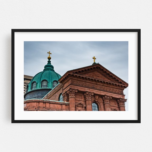 The Cathedral Basilica of Saints Peter & Paul - Philadelphia Pennsylvania Photography Cathedral Architecture Church Religious Art Christian Spiritual Black Framed Wall Art Print 24 x 36 inches
