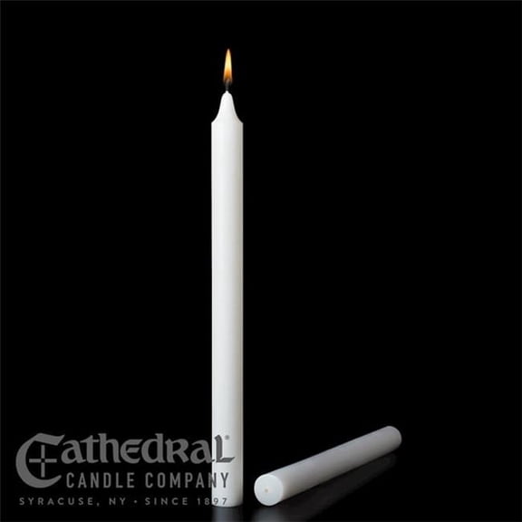 Cathedral Candle 406673 Altar White Special 2s Candle - 1.125 x 15 in. - Stearine & PE - Pack of 12
