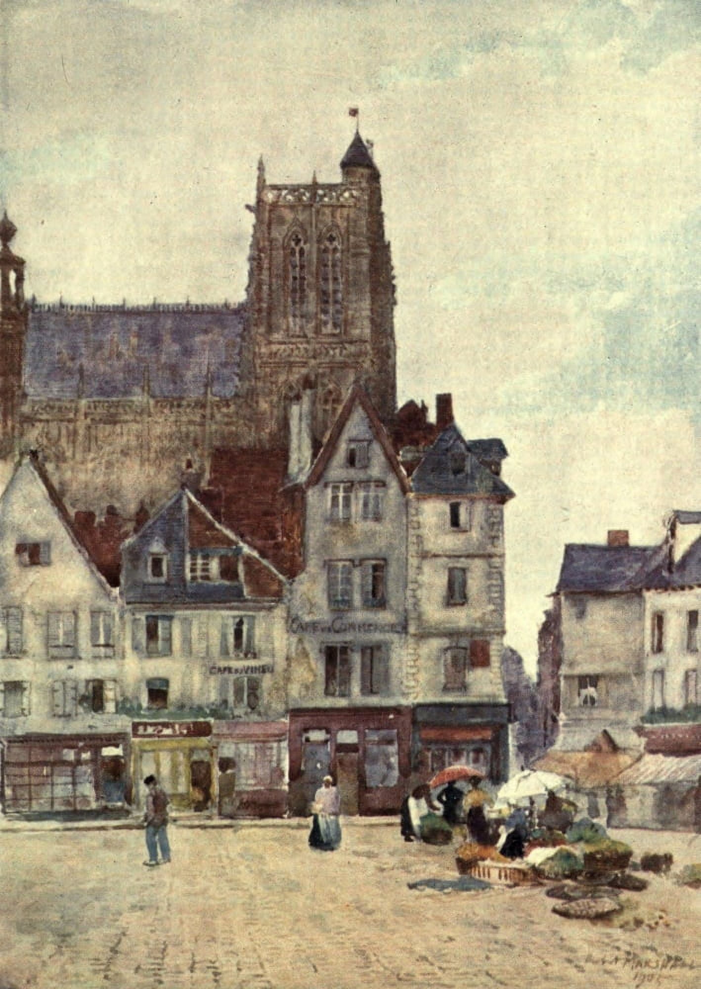 Cathedral Cities of France 1907 Abbeville Canvas Art - Herbert Marshall (24 x 36)