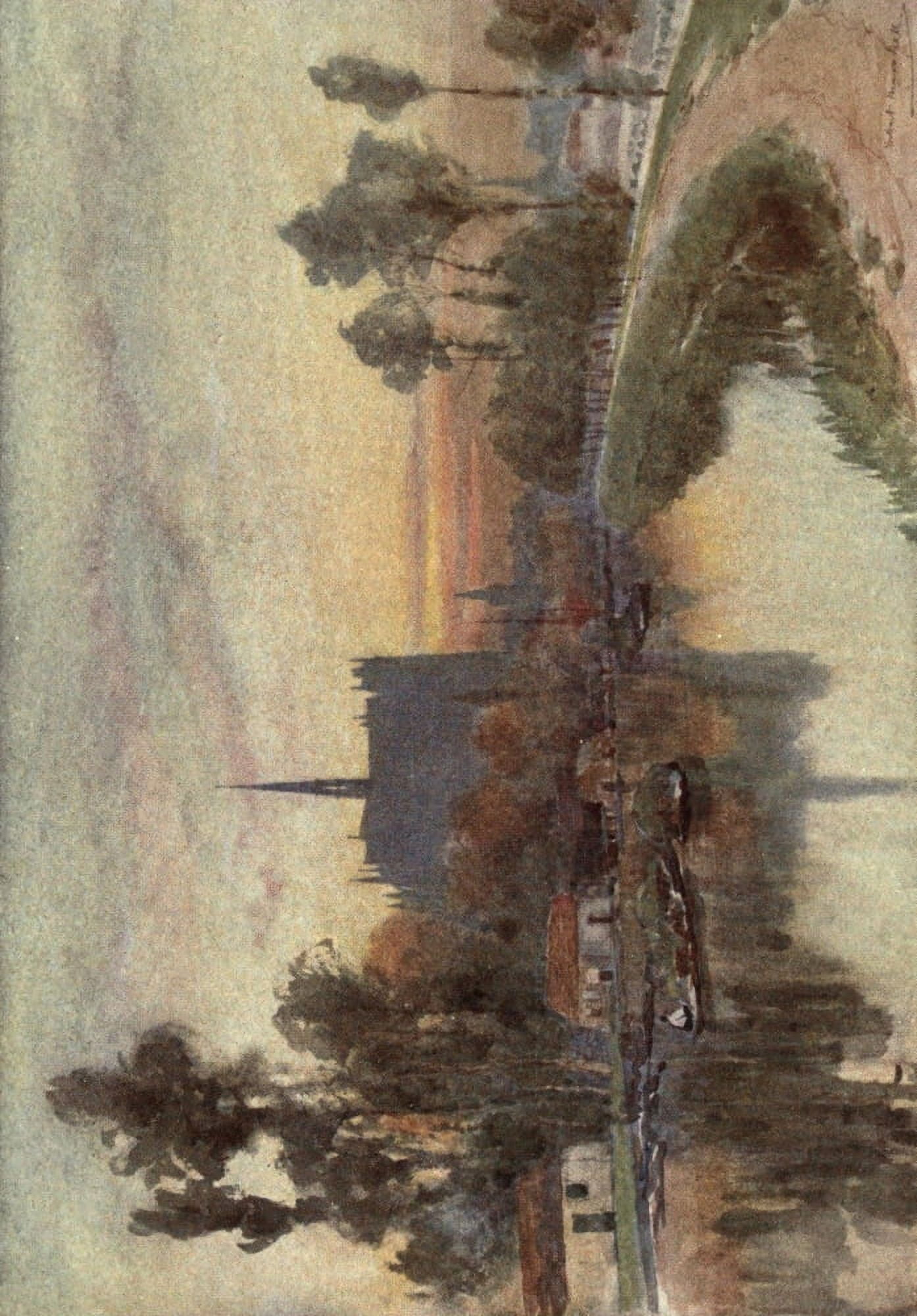 Cathedral Cities of France 1907 Amiens evening on the Somme Canvas Art - Herbert Marshall (24 x 36)