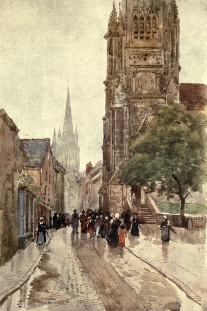 Cathedral Cities of France 1907 Contances St Pierre Canvas Art - Herbert Marshall (18 x 24)