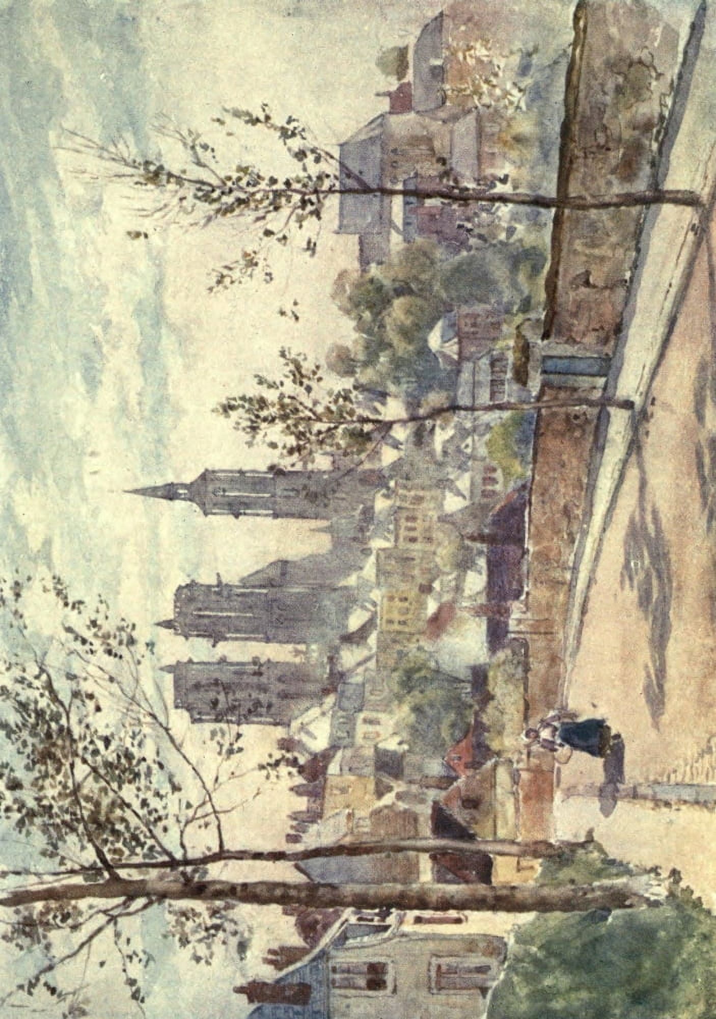 Cathedral Cities of France 1907 Laon from the boulevards Canvas Art - Herbert Marshall (18 x 24)