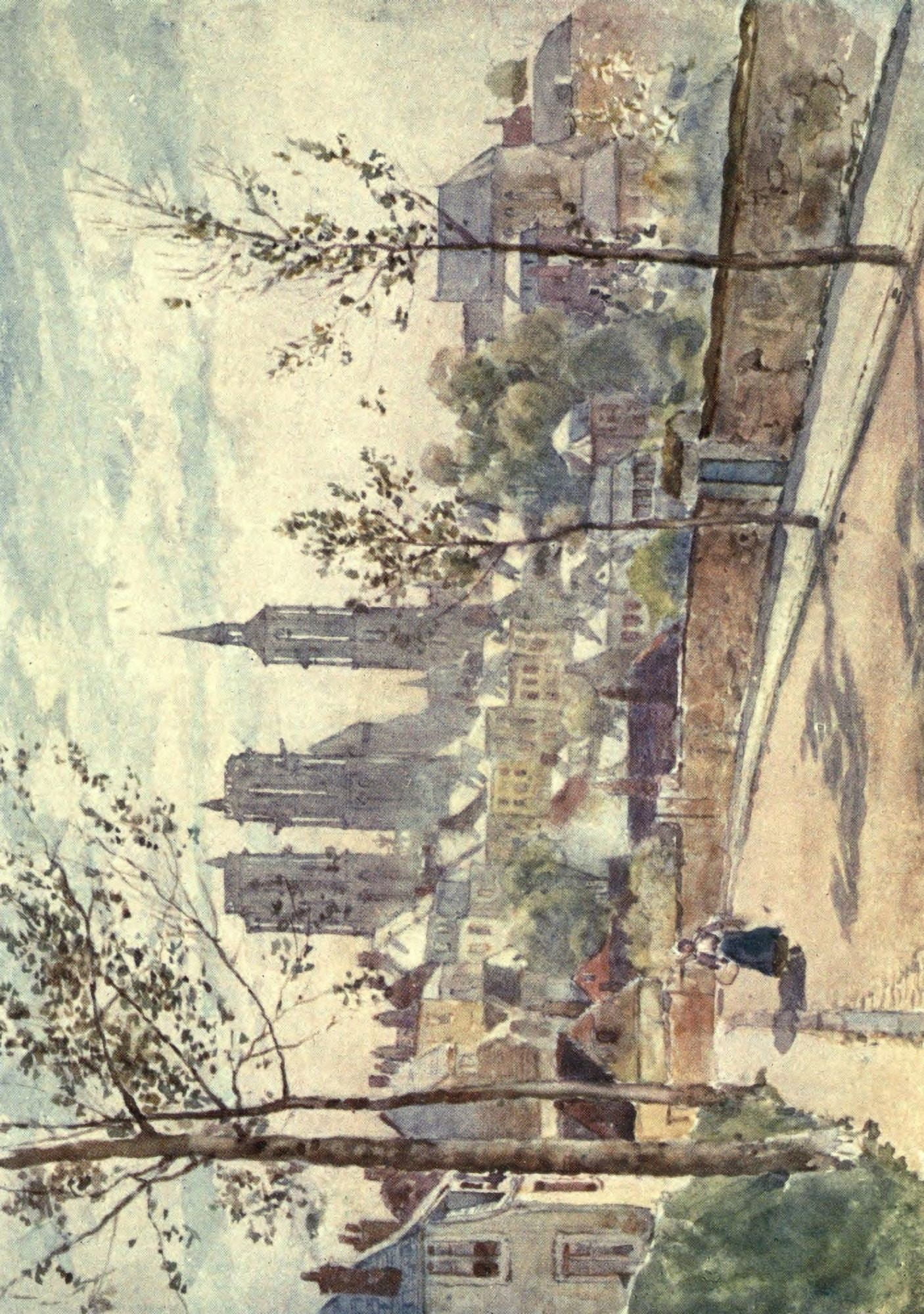 Cathedral Cities of France 1907 Laon from the boulevards Canvas Art - Herbert Marshall (24 x 36)