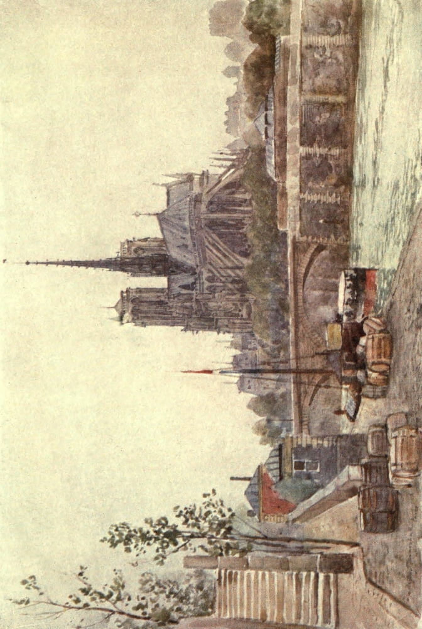 Cathedral Cities of France 1907 Paris Notre Dame Canvas Art - Herbert Marshall (18 x 24)