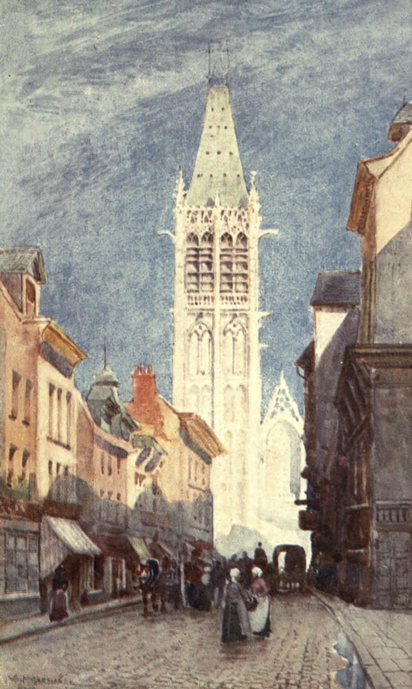 Cathedral Cities of France 1907 Rouen Rue de lHorlage Canvas Art - Herbert Marshall (18 x 24)