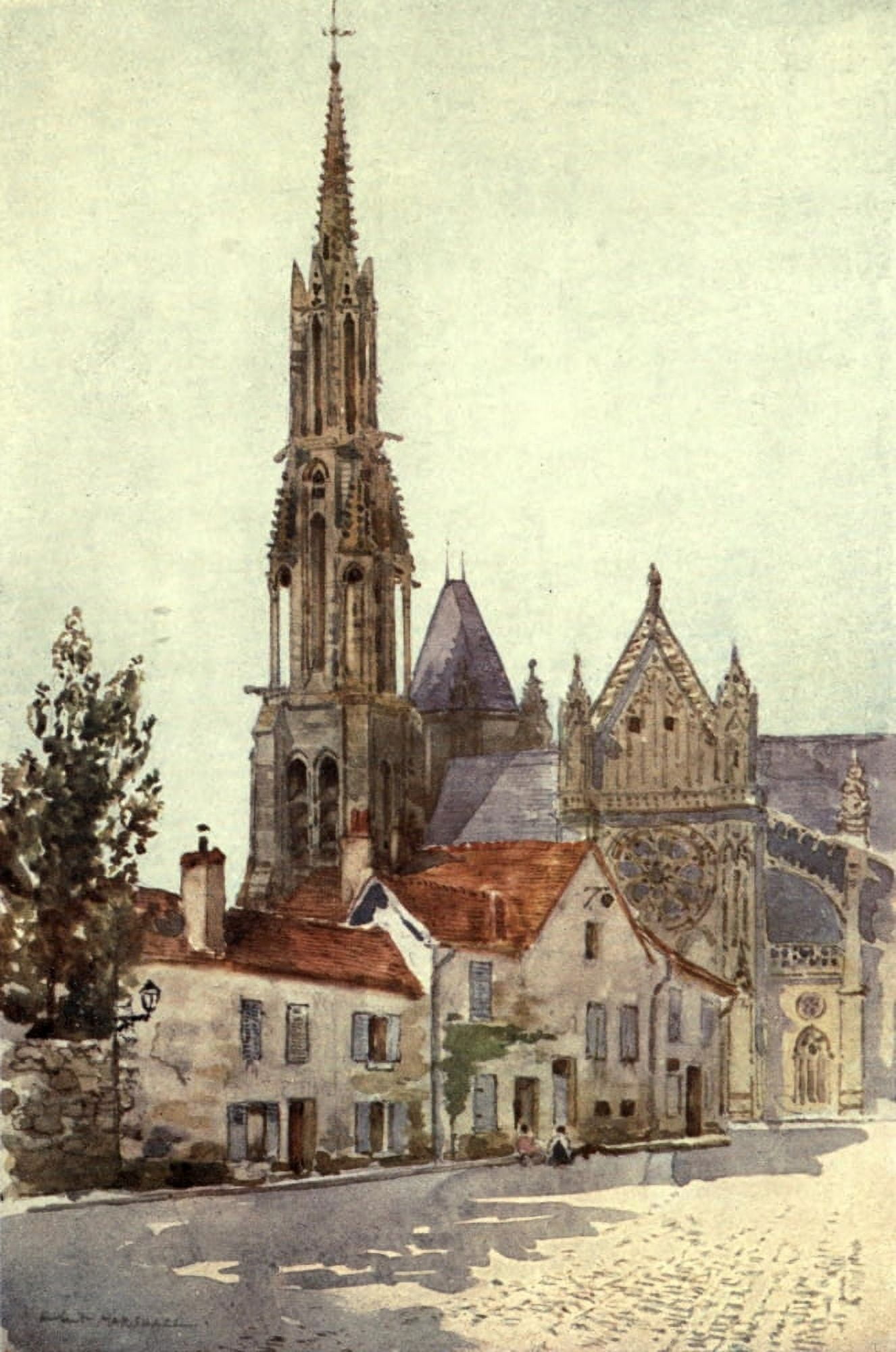 Cathedral Cities of France 1907 Senlis Canvas Art - Herbert Marshall (18 x 24)