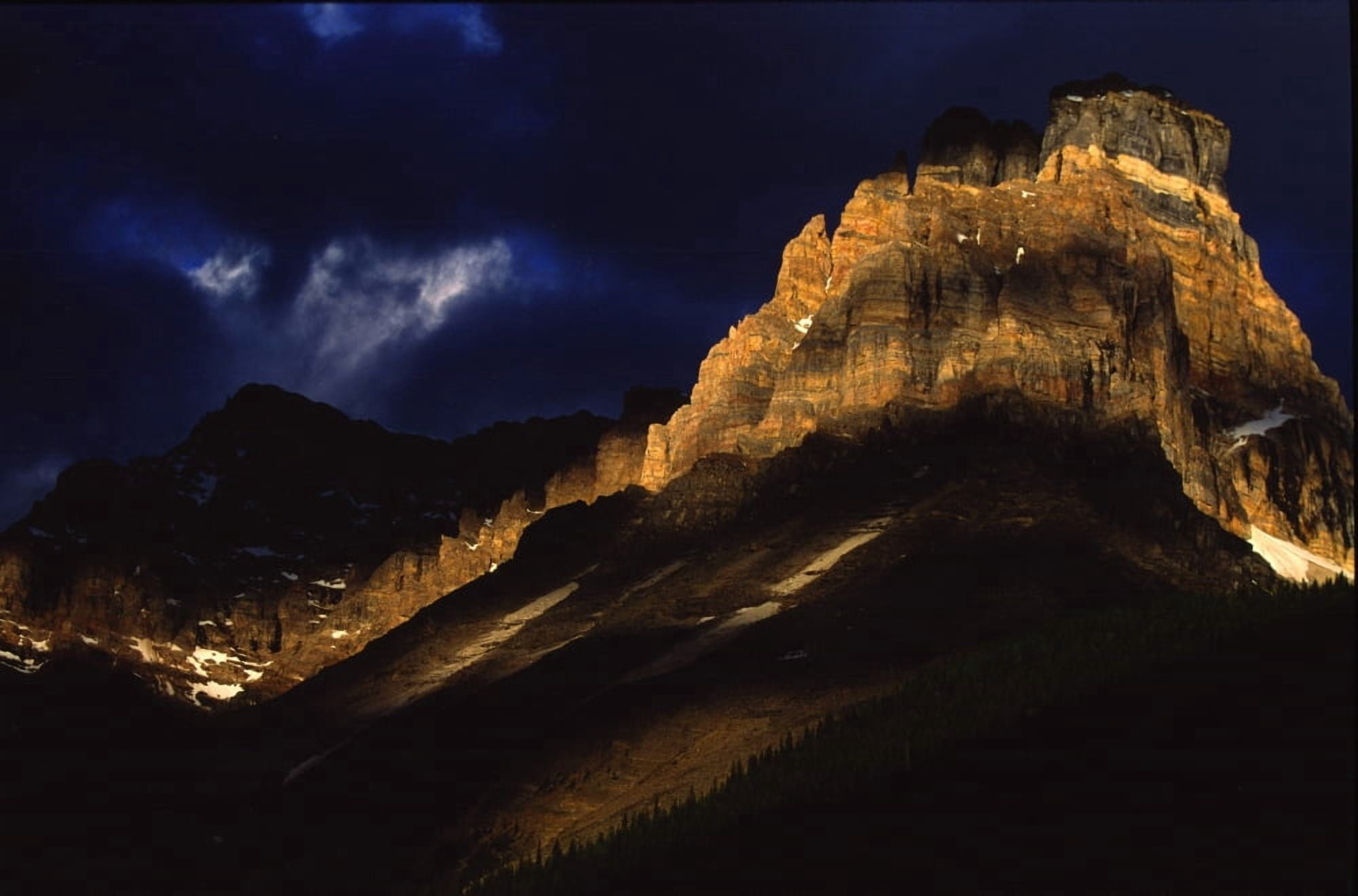 Cathedral Crags At Dusk Yoho National Park Rocky Mountains British Columbia Canvas Art - Robert Postma Design Pics (36 x 24)