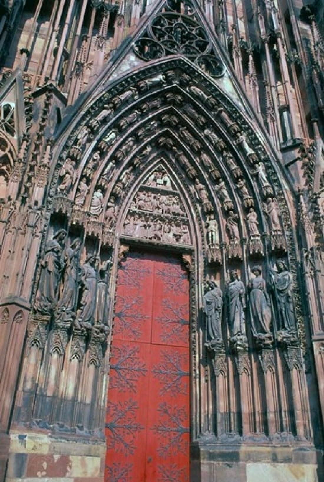 Cathedral Entrance Strasbourg France Canvas Art - Nik Wheeler DanitaDelimont (24 x 36)
