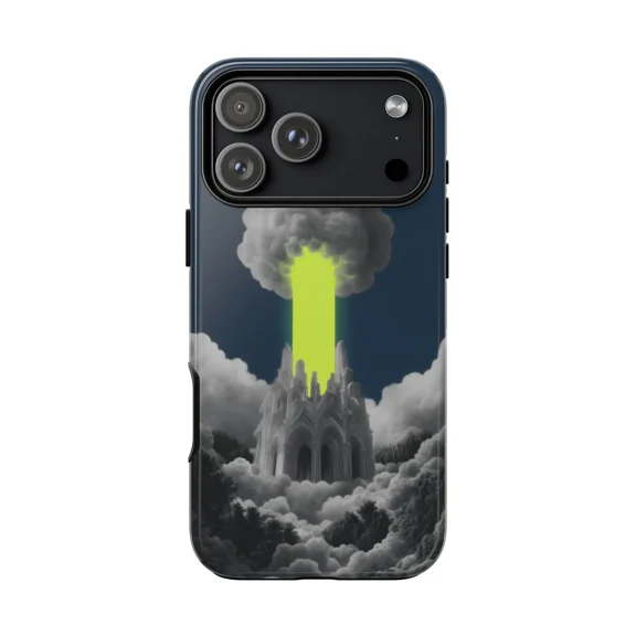Cathedral Gray Cloud Rain Gothic Phone Case for iPhone 17 to 11 Pro Max