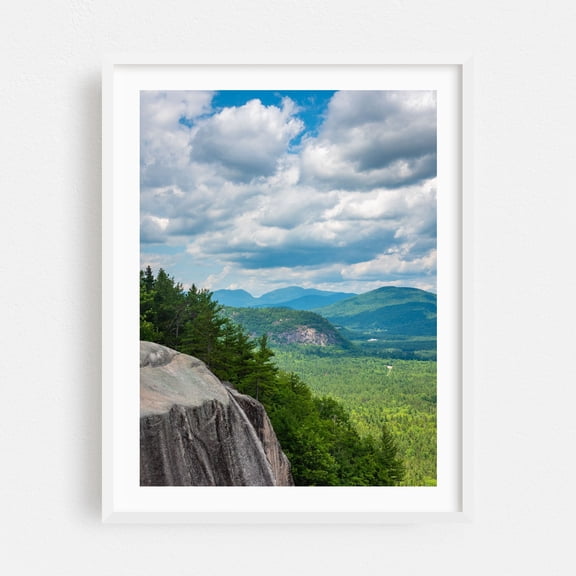 Cathedral Ledge 02 - Conway New Hampshire Photography Landscape Nature Mountain Forest Scenic Summer Rural White Framed Wall Art Print 8 x 10 inches