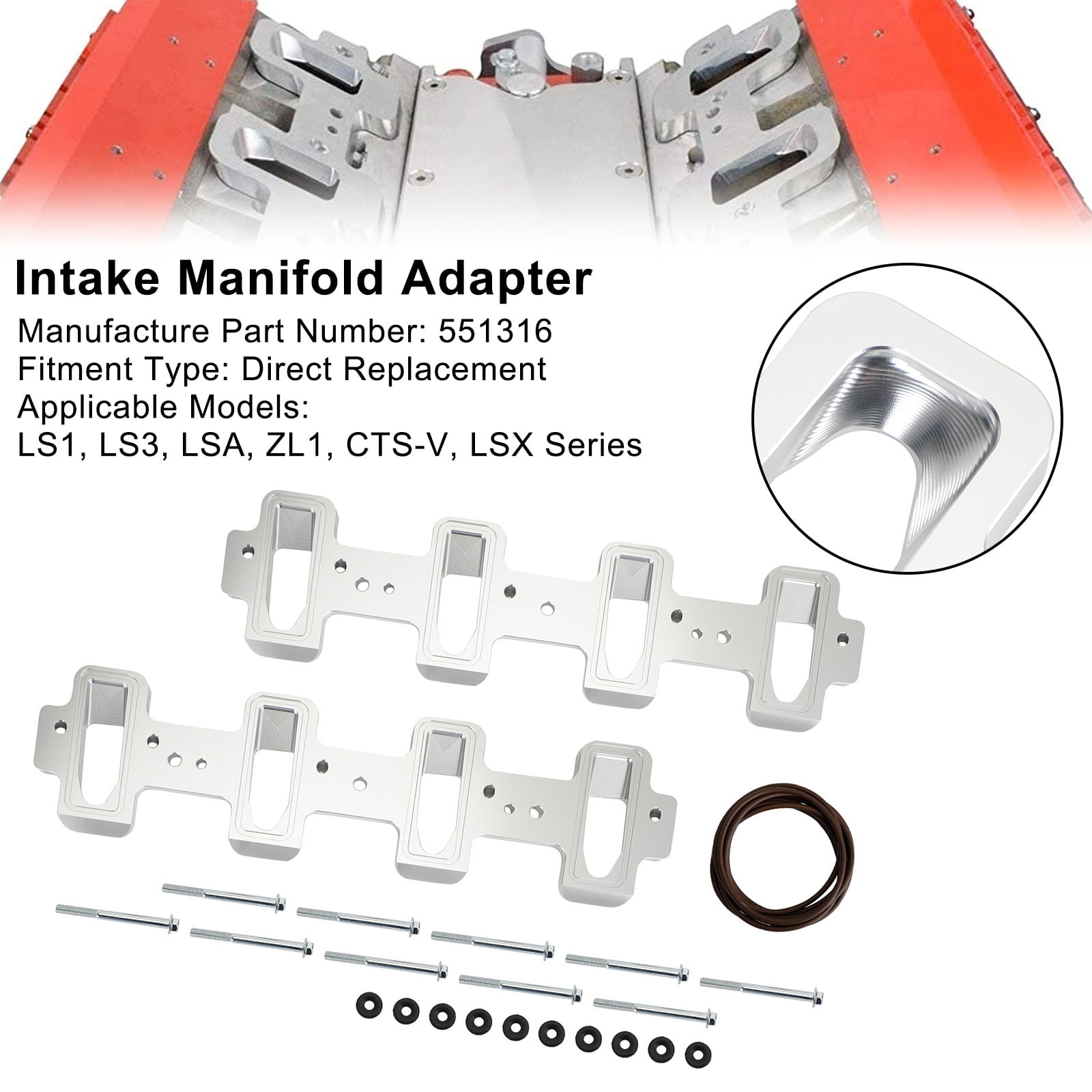 Cathedral Port Cylinder Head to Rectangle Port Intake Manifold Adapters