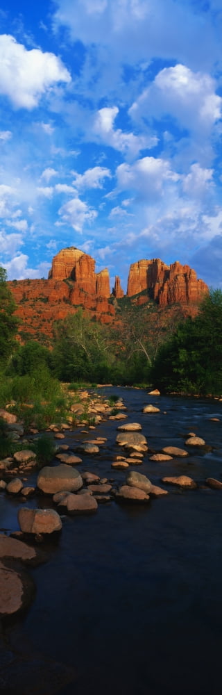 Cathedral Rock Oak Creek Red Rock Crossing AZ Canvas Art - Panoramic Images (36 x 12)