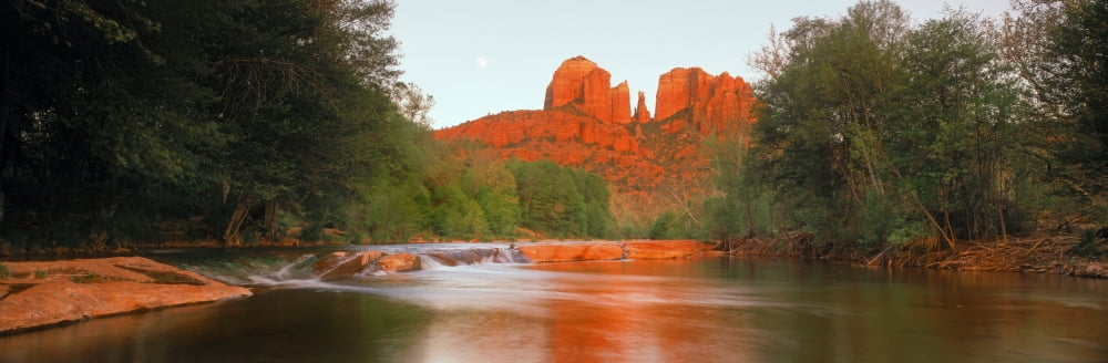 Cathedral Rocks in Coconino National Forest Sedona Coconino County Arizona USA Canvas Art - Panoramic Images (6 x 18)