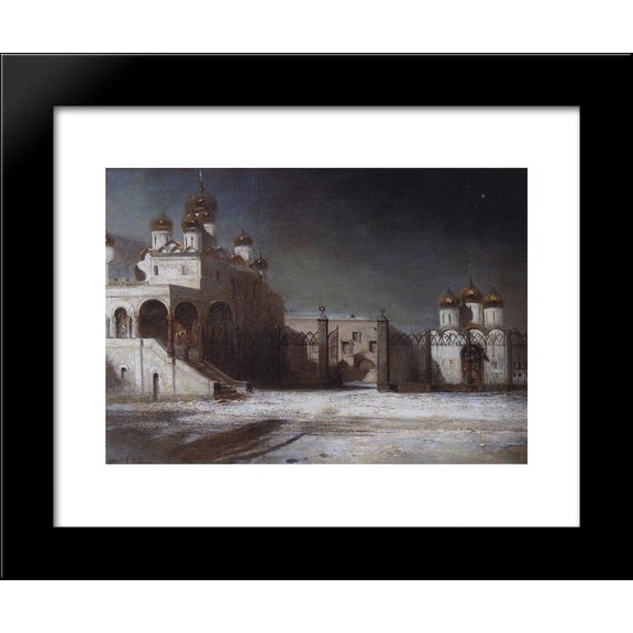 Cathedral Square in the Moscow Kremlin at night 20x24 Framed Art Print by Aleksey Savrasov
