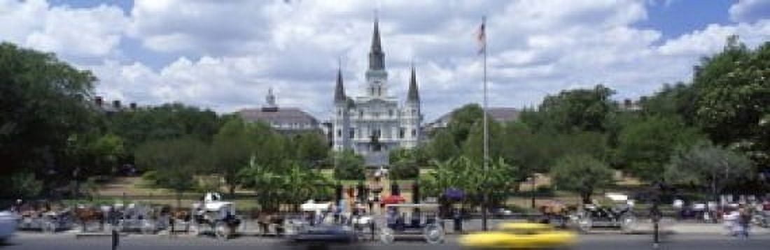 Cathedral at the roadside St Louis Cathedral Jackson Square French Quarter New Orleans Louisiana USA Canvas Art - Panoramic Images (18 x 6)