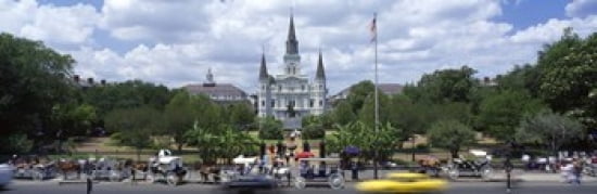 Cathedral at the roadside St Louis Cathedral Jackson Square French Quarter New Orleans Louisiana USA Canvas Art - Panoramic Images (36 x 12)