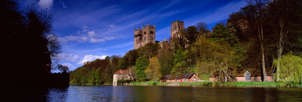 Cathedral building along a river Durham Cathedral River Wear Durham England United Kingdom Canvas Art - Panoramic Images (27 x 9)