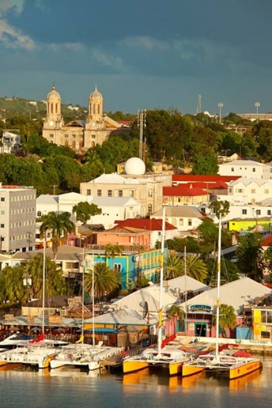 Cathedral harbor St Johns Antigua West Indies Canvas Art - Brian Jannsen DanitaDelimont (24 x 36)