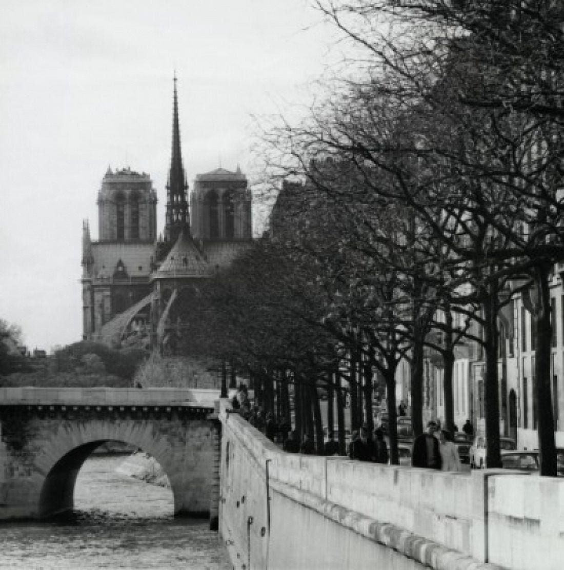 Cathedral near a river Notre Dame Paris France Canvas Art - (18 x 24)