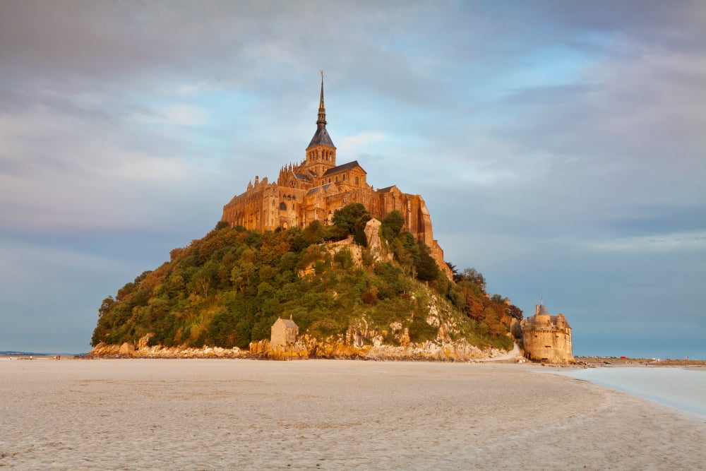 Cathedral on an island Mont Saint-Michel Manche Basse-Normandy France Canvas Art - Panoramic Images (36 x 12)