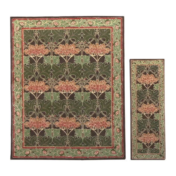 Catherin 3'x5′ Area Rug Handcrafted Motif Floral Design Oriental Traditional Design Non-Shedding Fine Wool Pile & Easy-Care Areas in Living Room Bedroom