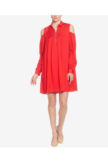 catherine malandrino red dress Catherine Malandrino Red Silk Ruffle Detail Draped Sleeveless Dress S Catherine Malandrino