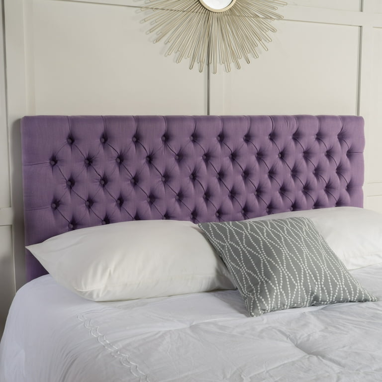 Purple cheap fabric headboard