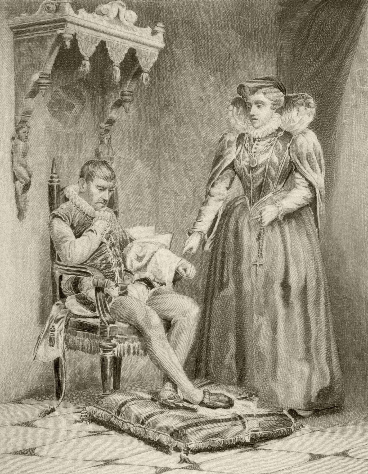 Catherine De Medici 1519 To 1589 With Her Son Charles Ix Of France 1550 To 1574 From A 19Th Century Illustration Canvas Art - Ken Welsh Design Pics (24 x 32)