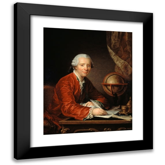 Catherine Lusurier 15x18 Black Modern Framed Museum Art Print Titled - Portrait of Jean Le Rond D'Alembert (1717-1783), Mathematician and Philosopher (1777)