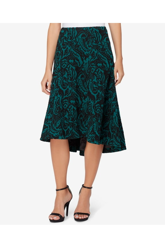 Rosa Jacquard High Low A Line Skirt Black Madrid Cactus 6