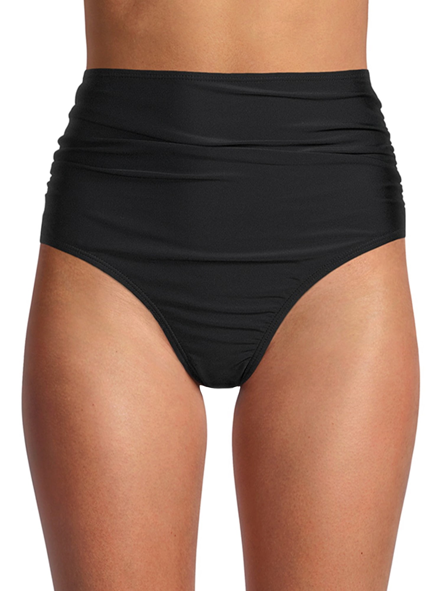 Catherine Malandrino Women's High Waisted Ruched Bikini Bottom