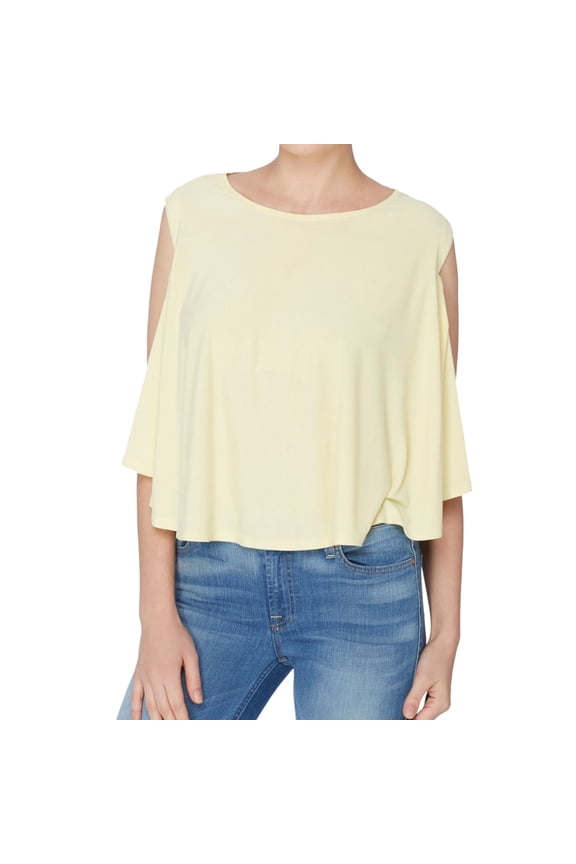 Womens Circle Knit Blouse, Yellow, Medium