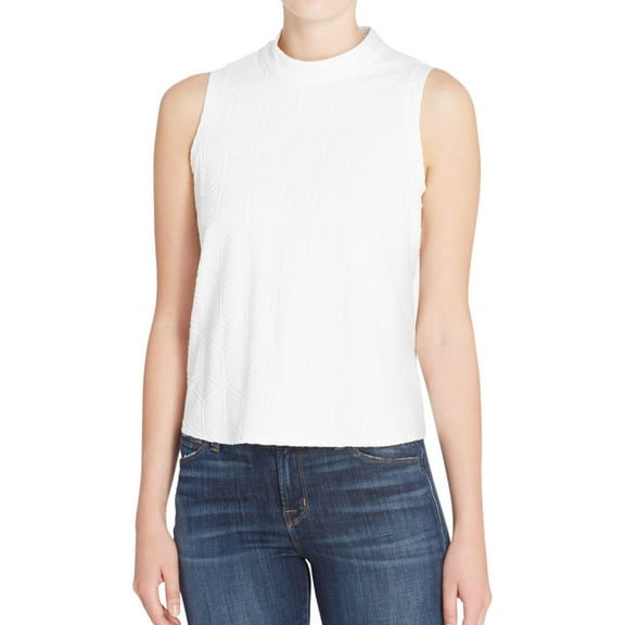 Catherine Malandrino Womens Textured Knit Blouse, White, Medium