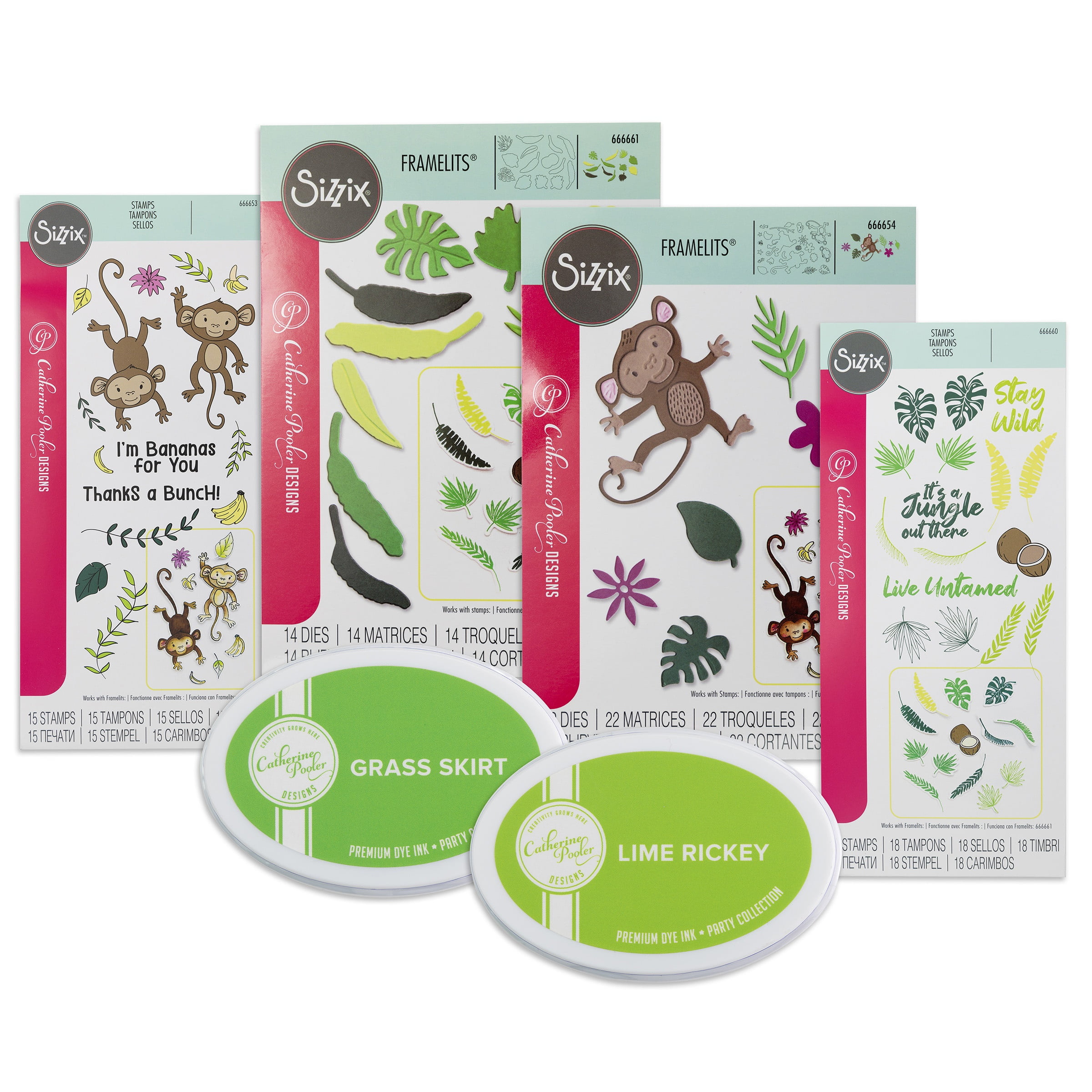 Catherine Pooler X Sizzix Bundle 1-Going Wild for Bananas Die & Stamp Set
