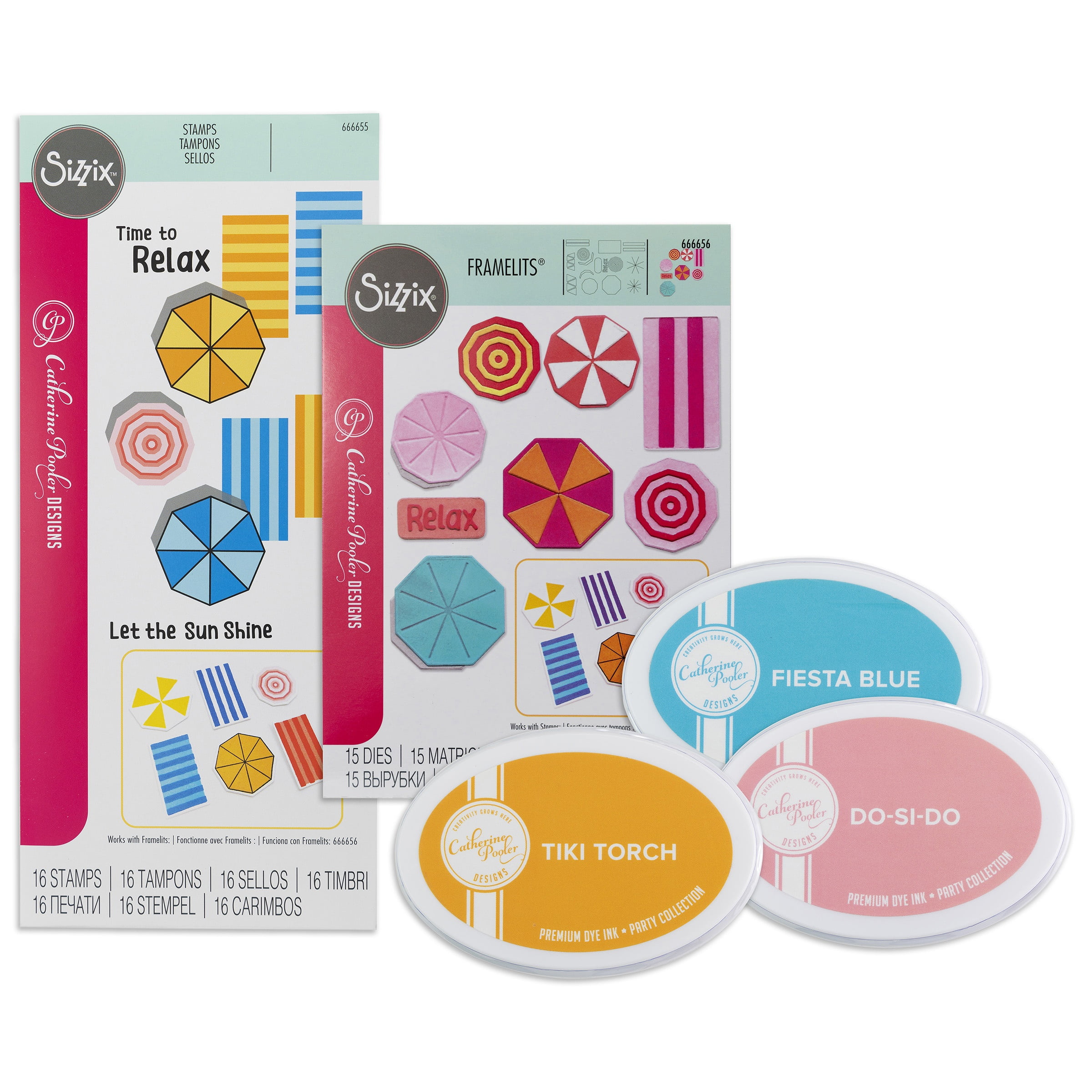 Catherine Pooler X Sizzix Bundle 3-Beach Blankets & Brellas Stamp & Die Set