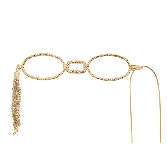 Catherine Tassel, Neckglasses Pendant, Reading Glasses, Convenient, Superior Chain, Discreet, Easy Care - 2.00 - Gold