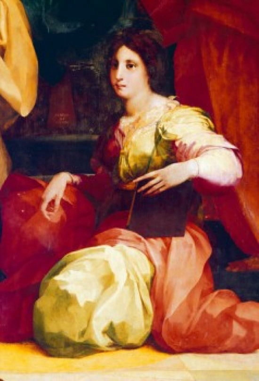 Catherine de Medici by Rosso Fiorentino (1495-1540) Italy Florence Palazzo Pitti Palatine Gallery Canvas Art - Rosso Fiorentino (18 x 24)