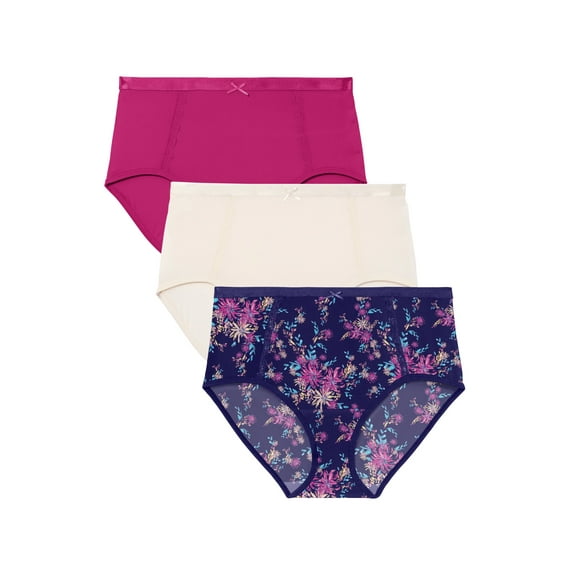 Catherines Plus Size Full Coverage Microfiber Panty 3-Pack