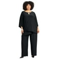 thumbnail image 1 of Catherines Women's Plus Size 2-Piece Embellished Keyhole Pant Suit, 1 of 3