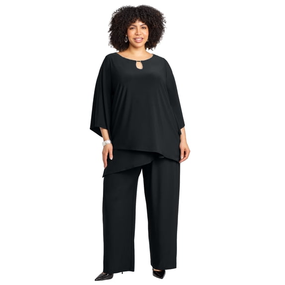 Catherines Women's Plus Size 2-Piece Embellished Keyhole Pant Suit
