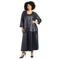 thumbnail image 1 of Catherines Women's Plus Size 2-Piece Sequin & Charmeuse Jacket Dress Set, 1 of 6