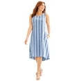 thumbnail image 1 of Catherines Women's Plus Size A-Line Linen Blend High-Low Dress, 1 of 4
