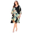 thumbnail image 1 of Catherines Women's Plus Size Angel Sleeve V-Neck Shift Dress, 1 of 3