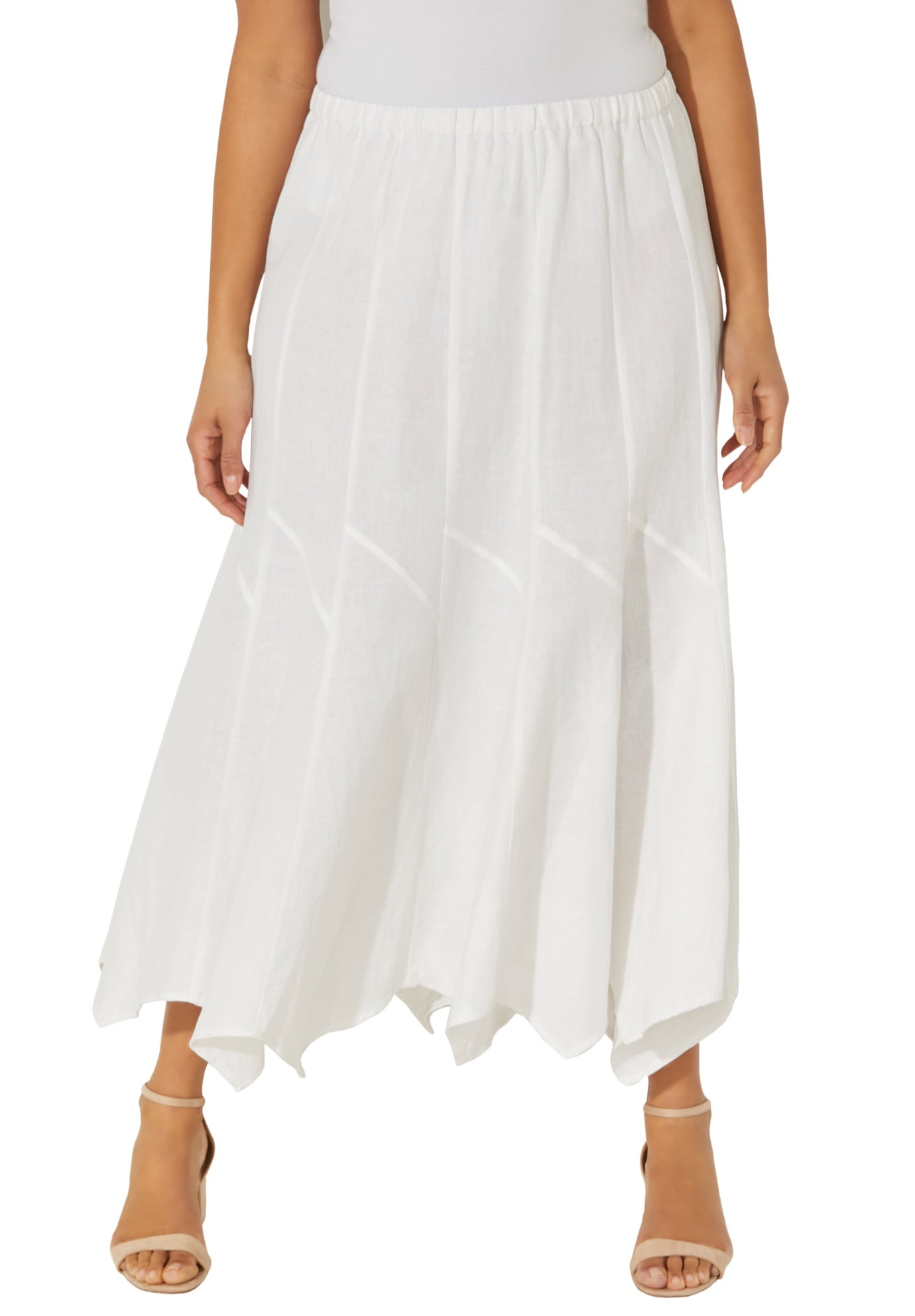 Catherines Women s Plus Size Anywear Linen Flounce Skirt