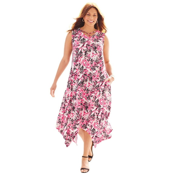 Catherines Women's Plus Size Anywear Reversible Crisscross V-Neck Maxi Dress