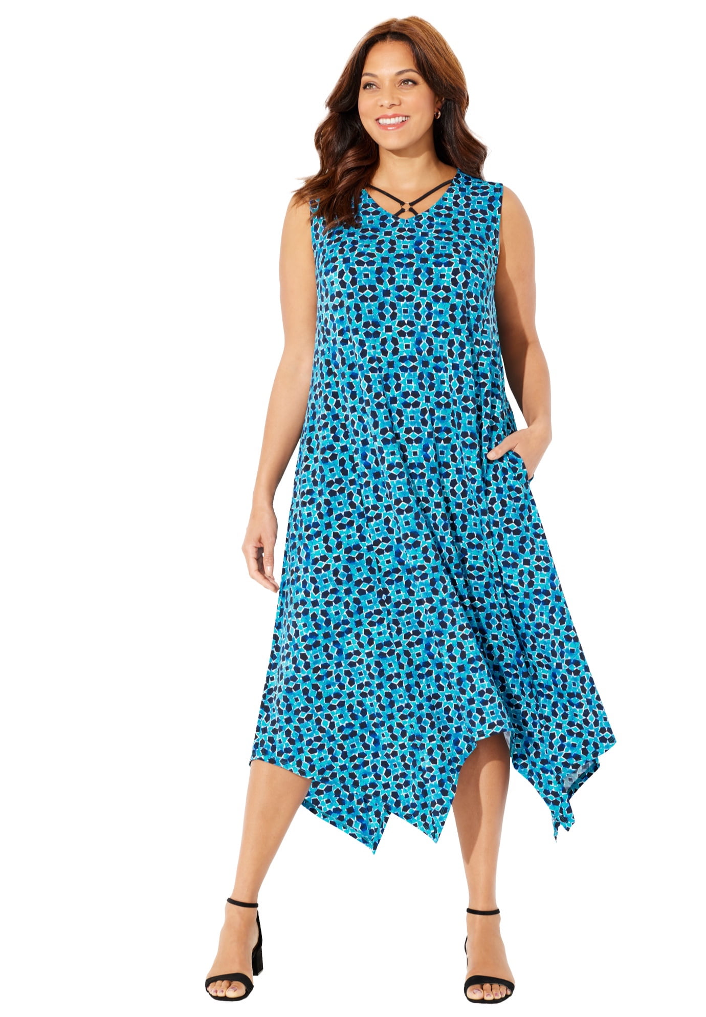 Catherines Women's Plus Size Anywear Reversible Crisscross V-Neck