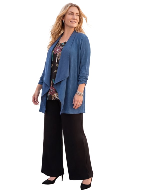 Women's Plus Size Anywear Textured Cascade Jacket
