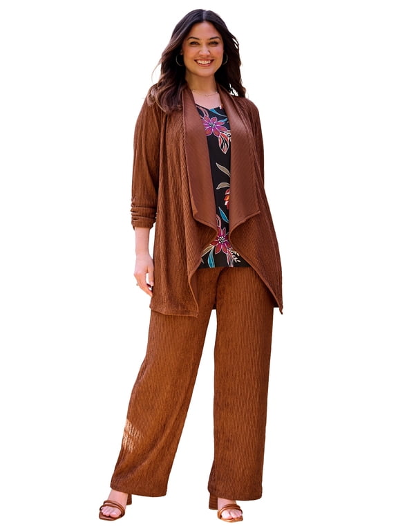 Women's Plus Size Anywear Textured Cascade Jacket